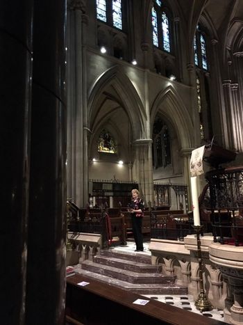 Introducing a piece at the American Cathedral, Paris, France, 2016 Photo credit:  Joey Williams
