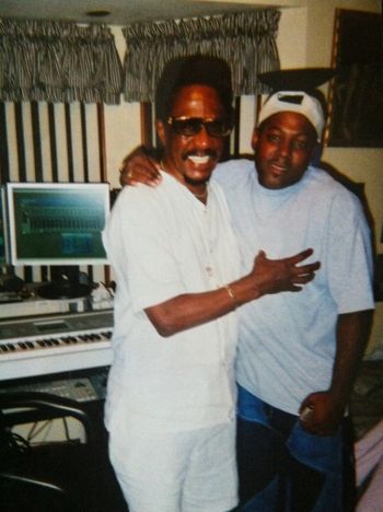 Ike Turner and Fuzzy Rankins in the studio
