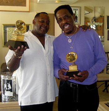Fuzzy and Ike Turner with their Grammy Trophies
