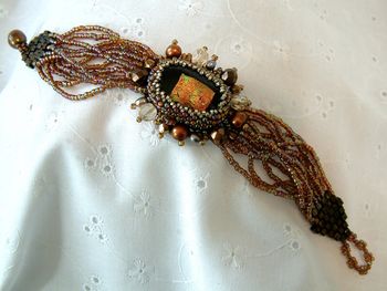 NAVAJO/COMANCHE/BRICK Stitch BRACELET - Dichroic Cab
