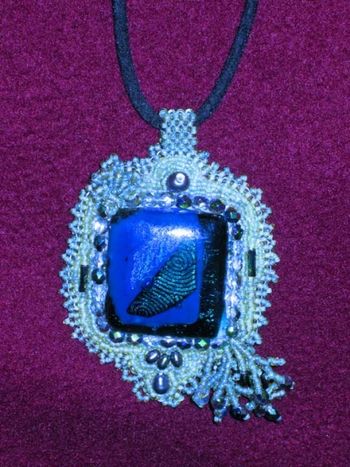 PENDANT - Dichroic Cab & Pearls
