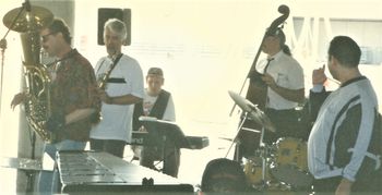 Blue Monday at Hart Plaza - July 1997 (12): Brad, Steve Wood, Scott Gwinnell, Ken Kellett, Ron Jackson (Hidden), Rob Pipho
