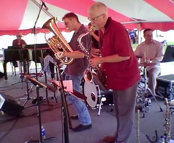 Michigan Jazz Fest (With Steve Wood) - 2010 (5): Gary Schunk, Brad, Dan Kolton (Partially Hidden), Steve Wood, Bill Higgins
