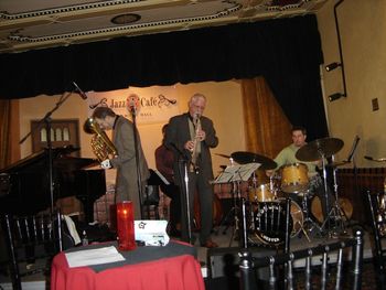 NuQuartet Plus @ Jazz Cafe - April 2008 (6): Brad, Nick Calandro, Steve Wood, Bill Higgins
