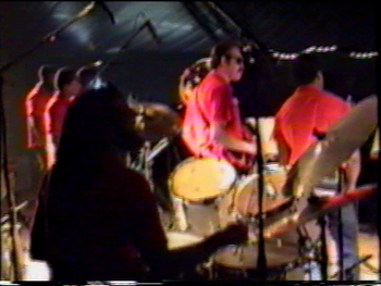 Kenn Cox Guerilla Jam Band - Moers, Germany - 1990 (8): Vincent Bowens, Phil Lasley, Phillip Cox (Hidden), Tanni Tabal, Brad, Rayse Biggs
