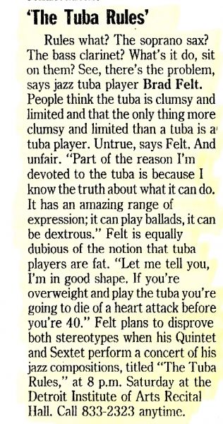 The Tuba Rules! @ DIA - April 1990 (6): Detroit Free Press - 04/06/1990
