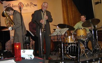 NuQuartet Plus @ Jazz Cafe - April 2008 (6): Brad, Nick Calandro (Hidden), Steve Wood, Bill Higgins

