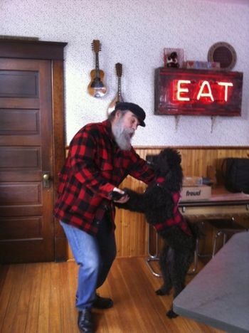 Dancing with Chris Vallillo's dog!! Illinois, 2014
