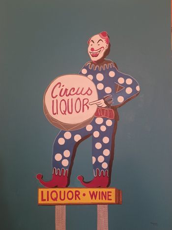 Circus Liquor Clown (30"x40" Acrylic on canvas)
