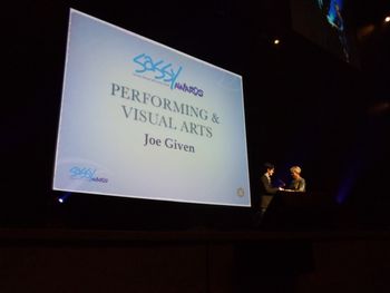 Joe receiving SASSY Award 2011
