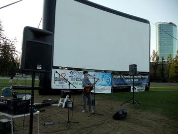 Joe playing just before Movies Under the Stars
