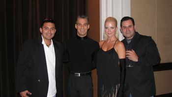 Jose y Alberto with a two new friends, ClÃ©ment Joly and Tatiana Kazakova, Excellent Dancers!
