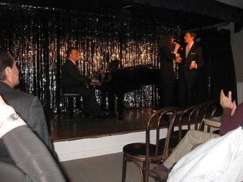 with pianist Billy Stritch and host Jim Caruso at Provincetown Cabaret Festival
