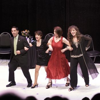 Brian DeLorenzo, Kathy St. George, Hildy Grossman, Krisanthi in "Life Is A Cabaret" benefit show for Upstage Lung Cancer at Boston Center for the Arts
