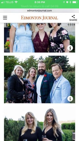 Gillian Dunn, Lara Ulliac, Randall MacDonald & Darcy Kaser at the Hotel Macdonald Patio Party May 18, 2018
