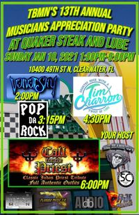 TIM CHARRON Band at Quaker Steak in Clearwater. 13th Annual Musicians Appreciation Party 49th St N, Clearwater, FL 33762, United States