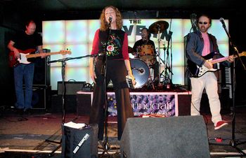 Bird Mancini Band at The Cavern Club, Liverpool, UK l-r John Bridge, Ruby Bird, Larry Harvey, Billy Carl Mancini
