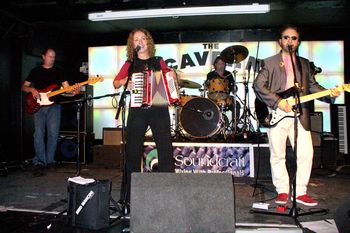 Bird Mancini Band at The Cavern Club, Liverpool, UK l-r John Bridge, Ruby Bird, Larry Harvey, Billy Carl Mancini
