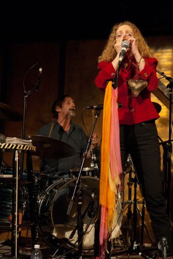 Ruby Bird and Larry Harvey with Bird Mancini appearing on BNN-TV "Transmission Hour", Summer 2011. -photo courtesy BNN-TV
