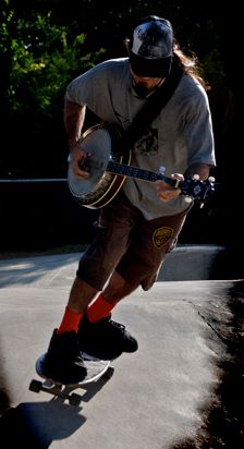 SK8n" and a strummin' at the SK8 park in Austin
