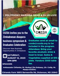 Coalition For Zimbabweans In the DC Area (COZDA) Fundraiser gala with special guest Jona Masiya 