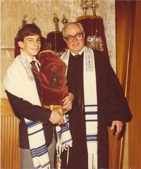 With Rabbi Bial at my Bar Mitzvah - May, 1984
