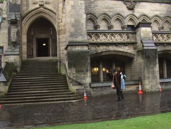 Playing the University of Glasgow on a rainy day
