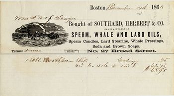 Whale Oil Receipt from 1860
