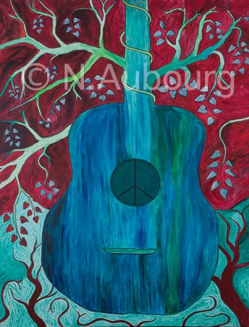 Peace Tree Guitar by Nicolette Aubourg ©
