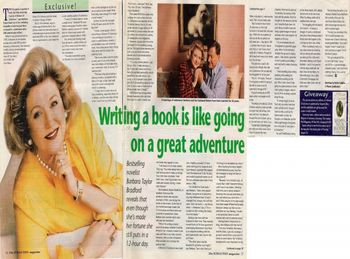 Barbara Taylor Bradford interview published in the Sunday Post Magazine
