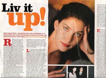 Kelvin interviewed film star Liv Tyler for more! magazine
