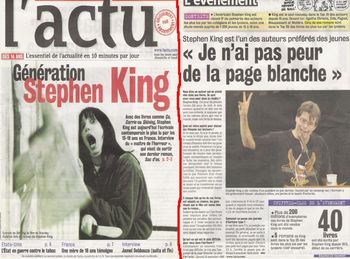 Kelvin's Stephen King interview in French "L'actu" magazine
