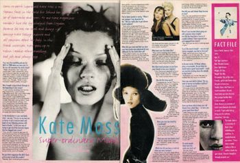 Kelvin's interview with supermodel Kate Moss was published in many mags including Mizz,  ELLE
