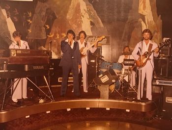 Bill with Lifetime (JRichard Cissel, im Gibney, Gordon Hawthorn and Cliff Spinnare) on the Holland America Rotterdam 1980
