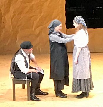 Playing Golde in the Off-Broadway production of "Fiddler on the Roof" in Yiddish, with Steven Skybell as Tevye and Rachel Zatcoff Kessler as Tsaytl
