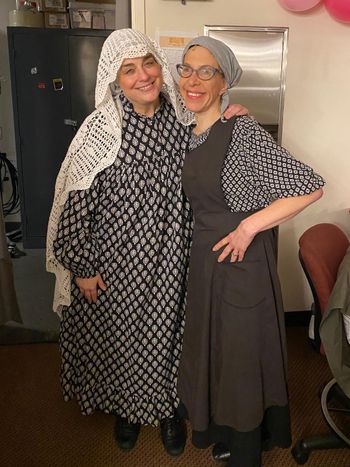 Another pic backstage with Jackie Hoffman in "Fiddler on the Roof" in Yiddish (Jackie as Yente and me as Bobe Tsaytl)
