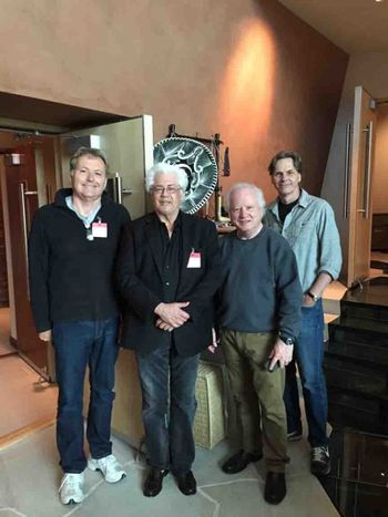 XDanLarryTom__John_6-2-15 Dan Dean, Larry Coryell, TC, John Bishop, "Across The Bridge" recording session @Paul Allen Studio, 6-2-15
