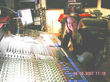 Cindy checking the mix
