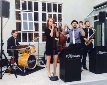 Klipptones play on a rooftop
