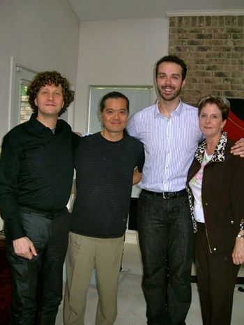 The Recording Team Jory Vinikour (harpsichord), Mike Itashiki (engineer), Me, Mary Dibbern (coach)
