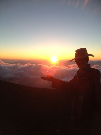 Steve & the Setting Sun, Mt. Haleakala, Maui, June 2013
