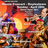 Andrea Carlson House Concert! Grand finale of the season, with a great collection of musicians!