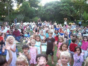 The view from the stage at Quail Gardens
