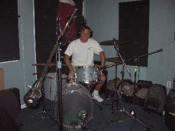 Brendan set up to record "Sing Along With Sam"
