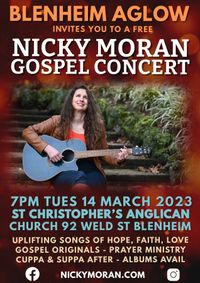 Blenheim Aglow host a Gospel concert with Nicky Moran