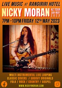 Nicky Moran plays live music at Rangiriri Hotel - last gig on 4 month NZ tour.