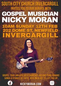 Nicky Moran Gospel Musician visits Invercargill at South City Church