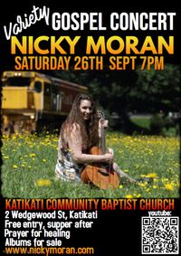 NICKY MORAN Gospel Concert in Katikati (details TBC)
