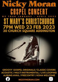 Gospel concert with Nicky Moran in Addington Christchurch