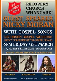 Whangarei Recovery church hosts Gospel musician Nicky Moran
